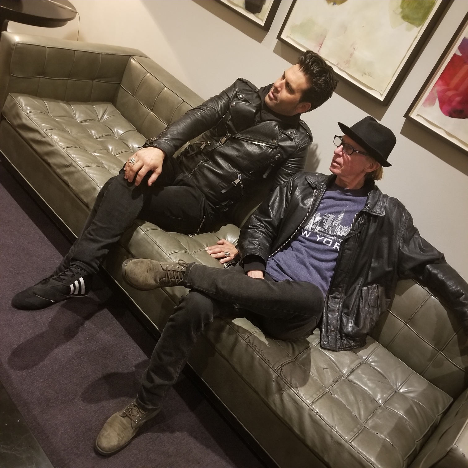 manu lanvin and mike muller in new york lobby